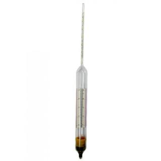 35bis45-0,1 EU Alkoholmeter %vol, Lnge ca. 400mm, mit Thermometer.