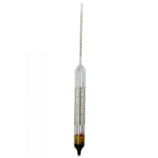 EU Alkoholmeter, 35bis45-0,1 Vol%, Lnge ca. 400mm, mit Thermometer.