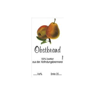 Etiketten, selbstklebend, Obstbrand weiss, 200 Stck