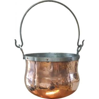 Kupferkessel ca. 30 Liter, mit Gehnge aus Edelstahl.